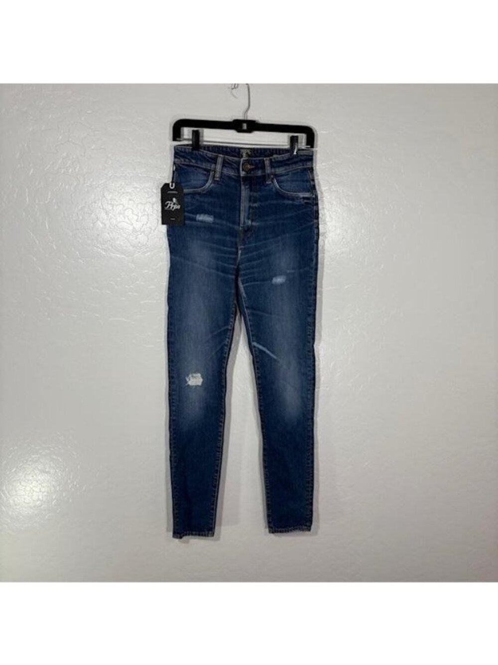 Prps Anglia Jeans Womens 27 Blue High Waist Skinny Distressed Denim Stretch